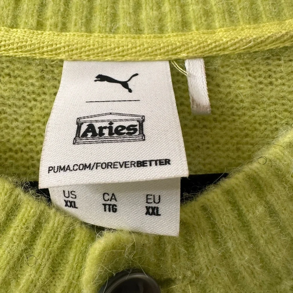 PUMA x Aries Limited Edition Unisex Cardigan in Green Size XXL
